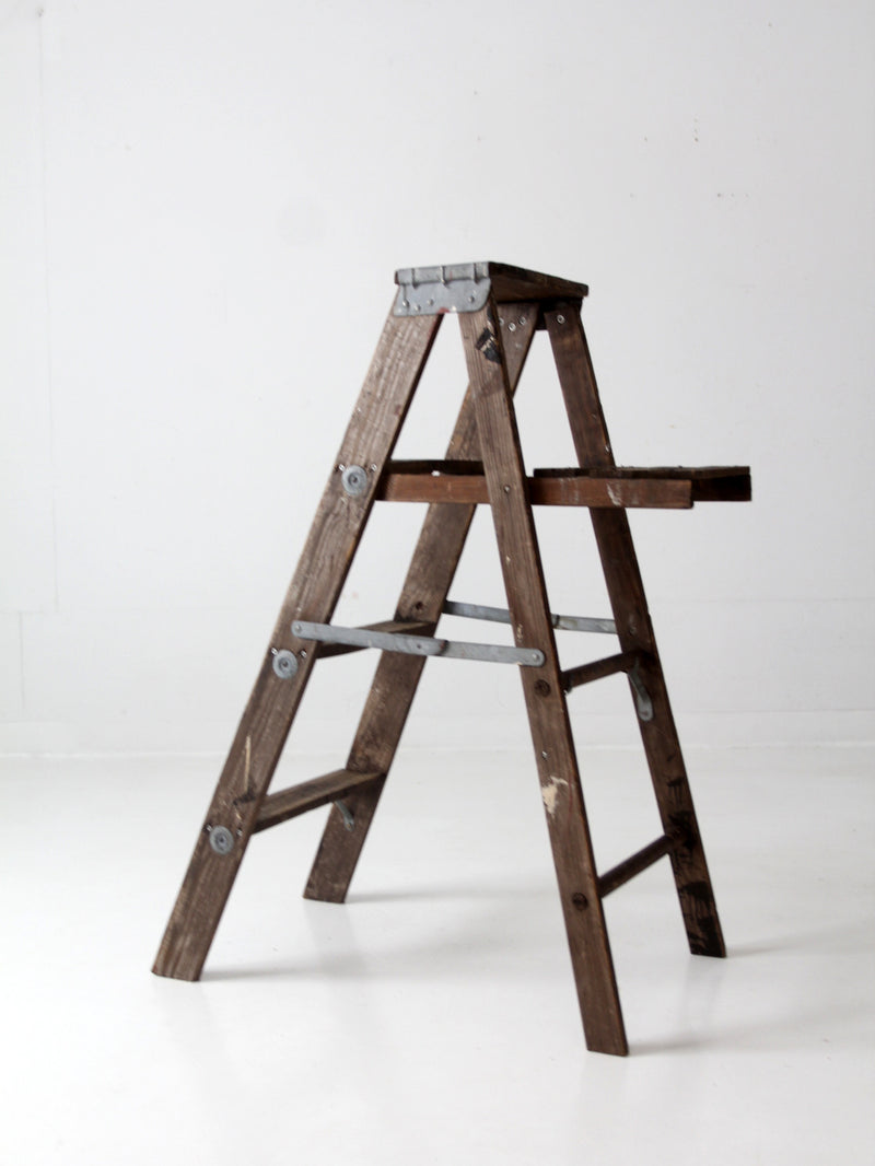 vintage painter's wooden folding ladder