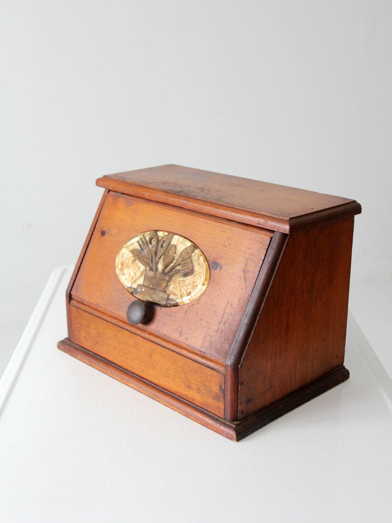 Wooden discount bread box