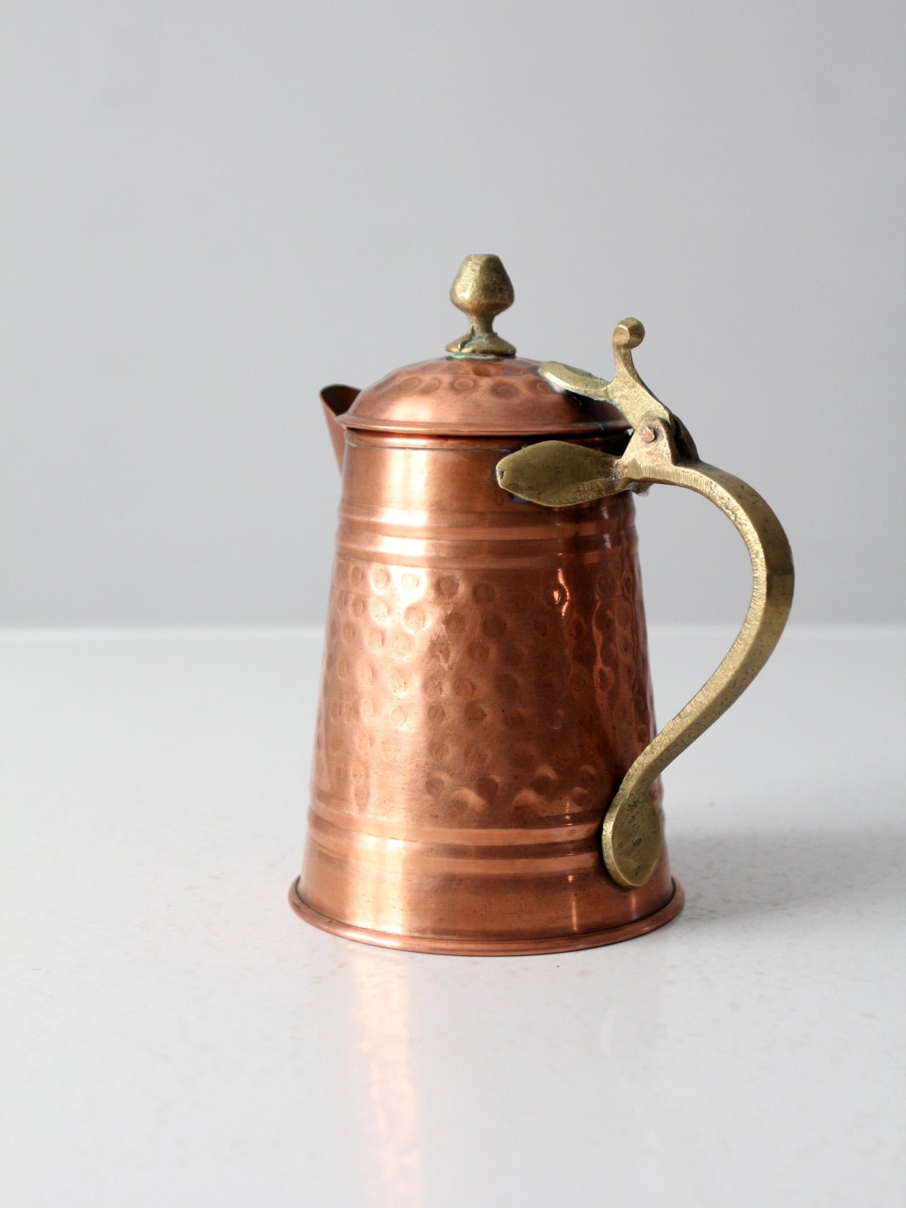 antique hammered copper coffee pot
