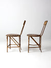antique Art Nouveau cast iron chairs