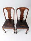 antique Colonial Chair Co Queen Anne style chairs pair