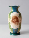 antique Victorian painted portrait vase