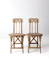 antique Art Nouveau cast iron chairs