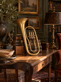 antique French brass baritone horn | circa 1900