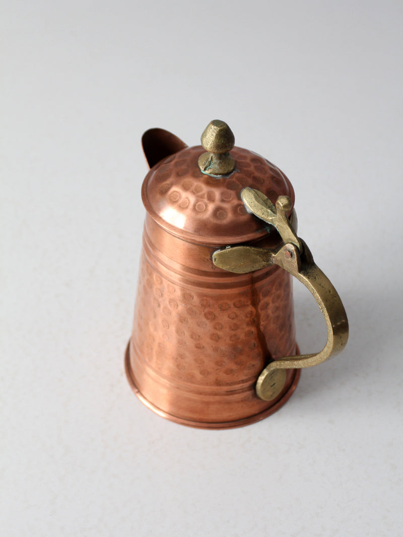 antique hammered copper coffee pot
