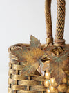 vintage gold wicker basket