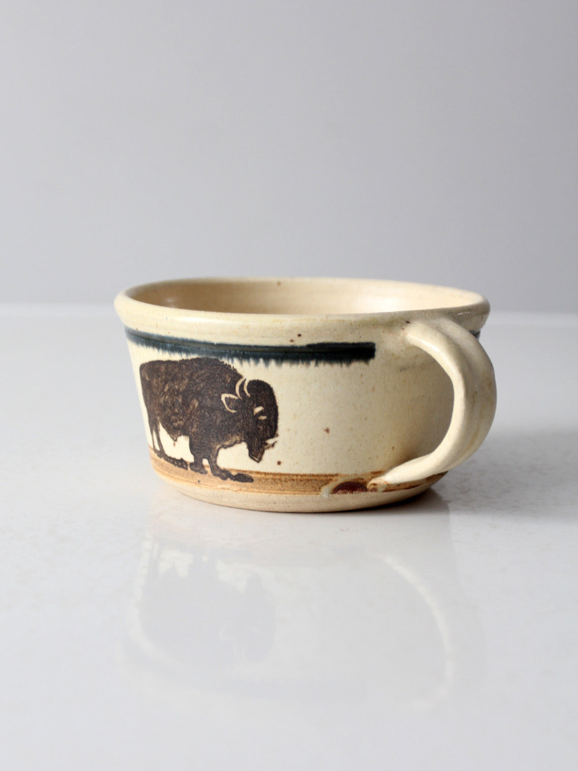 vintage Dakota Stoneware Pottery buffalo mug