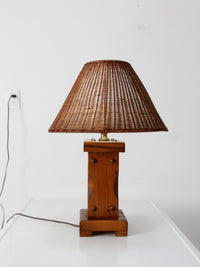 vintage wooden lamp with shade