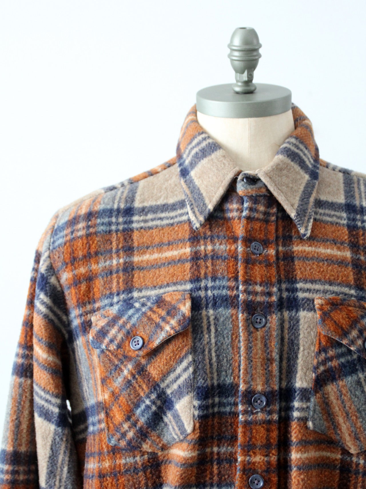 vintage 70s woolly plaid shirt jacket by the King Size Co – 86 Vintage
