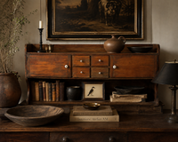 antique primitive tabletop cabinet with drawers and cupboards