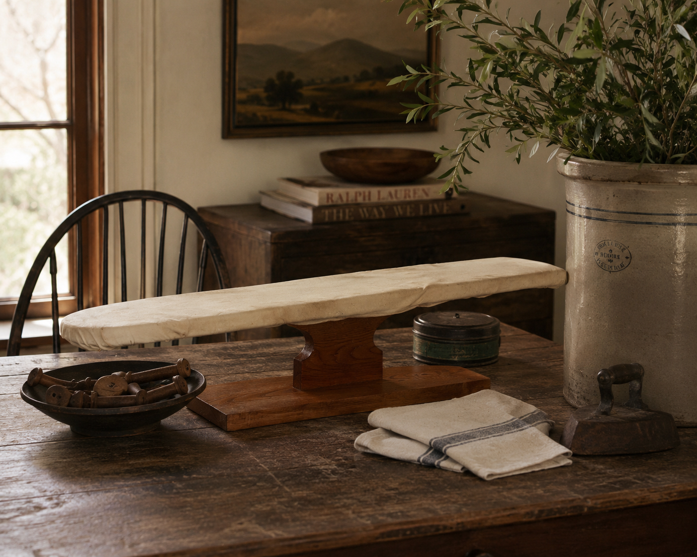 antique primitive tabletop ironing board