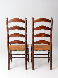 Tell City Chair Company rush seat dining chairs pair