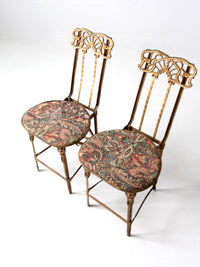 antique Art Nouveau cast iron chairs