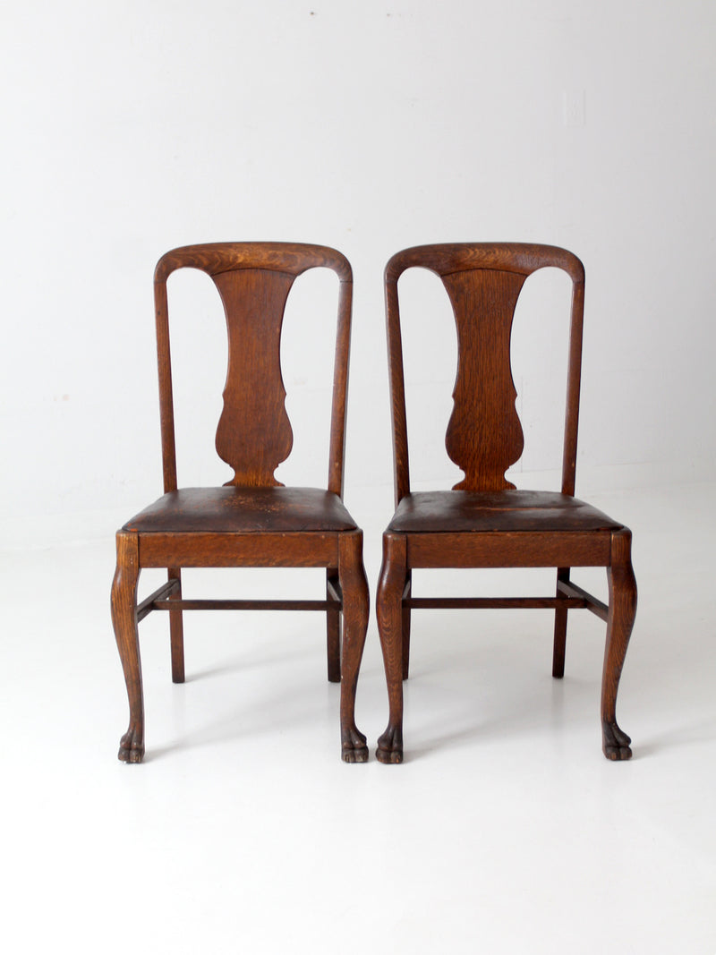 antique Colonial Chair Co Queen Anne style chairs pair