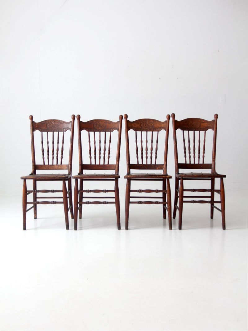 antique pressed back dining chairs set of 4