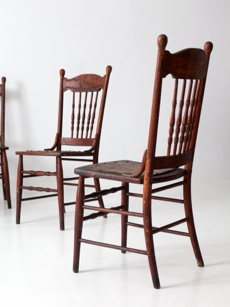 antique pressed back dining chairs set of 4