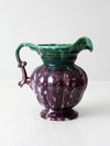 vintage Belgium majolica pitcher