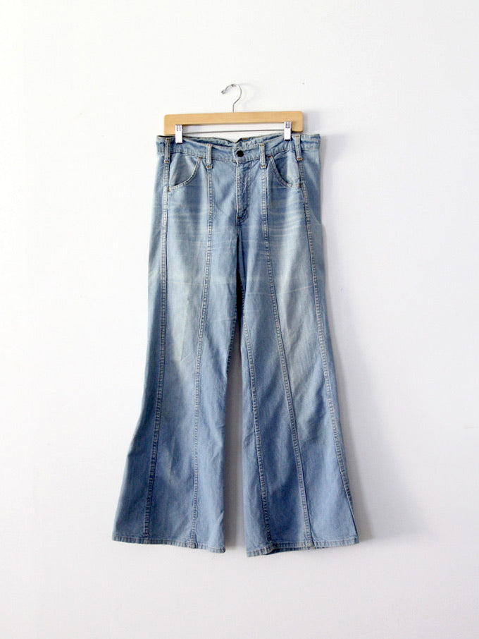 vintage 1970s Levi's panel-seam bell-bottom jeans | 34 x 32