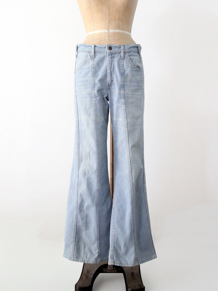 vintage 1970s Levi's panel-seam bell-bottom jeans | 34 x 32