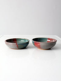 vintage studio pottery bowls pair