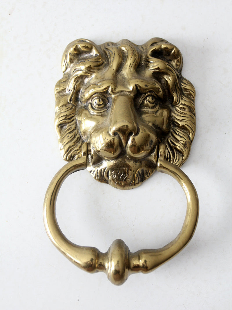 vintage brass lion door knocker