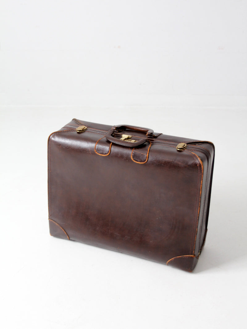vintage 1940s leather suitcase