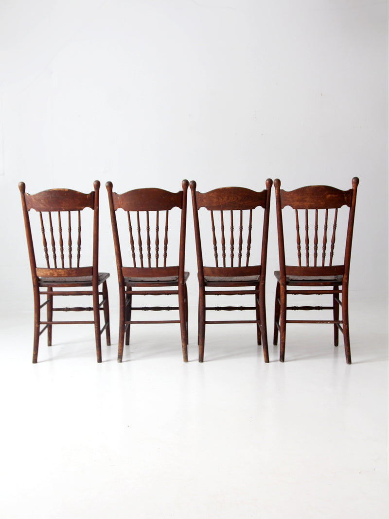 antique pressed back dining chairs set of 4