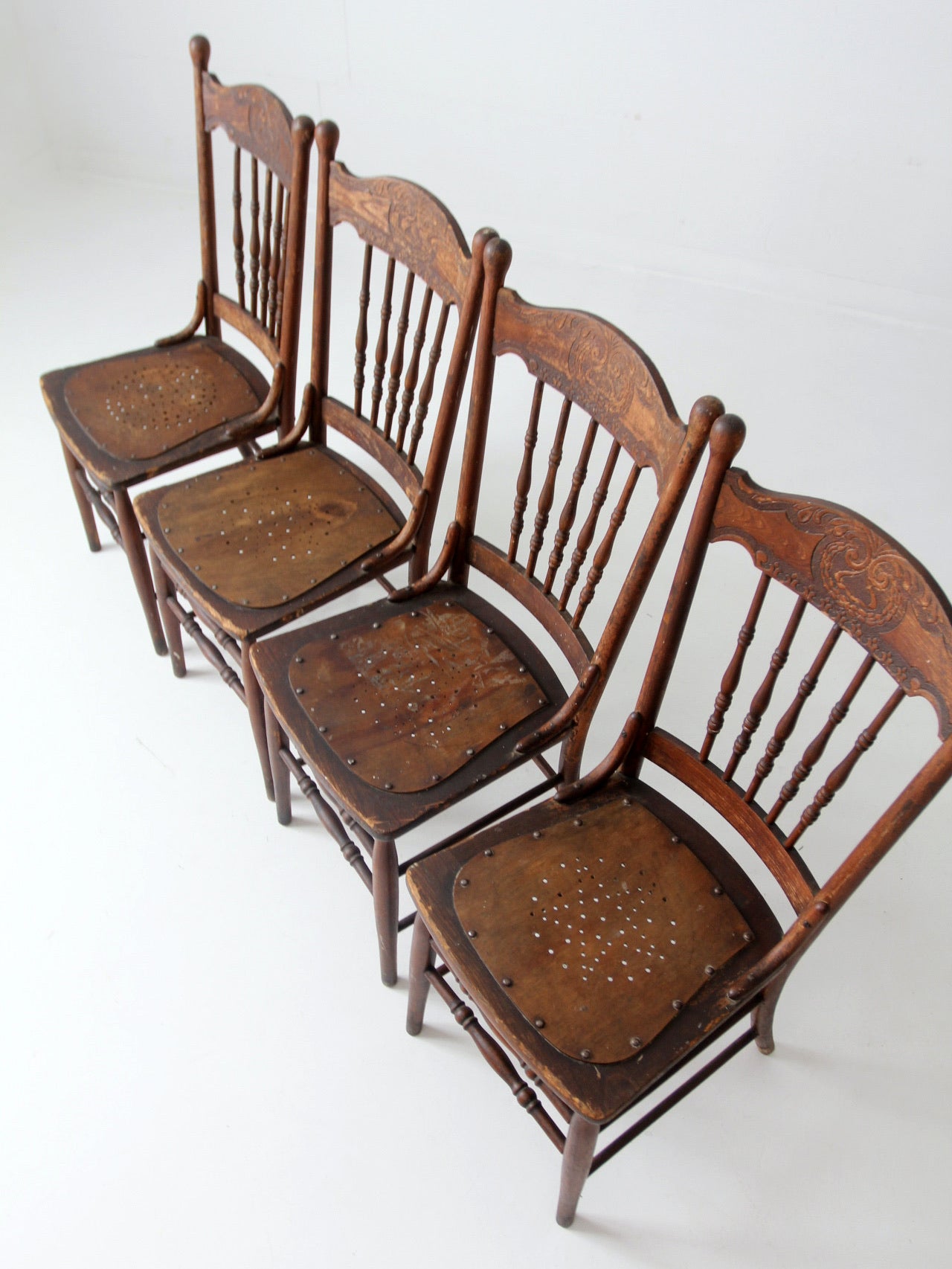 antique pressed back dining chairs set of 4