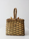 vintage gold wicker basket