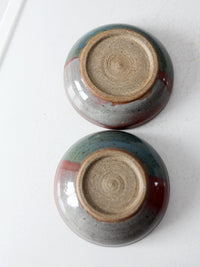 vintage studio pottery bowls pair