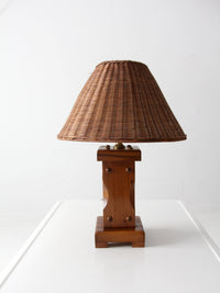 vintage wooden lamp with shade