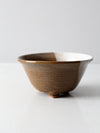 vintage studio pottery footed colander bowl