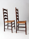 Tell City Chair Company rush seat dining chairs pair