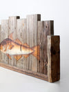 vintage rustic folk art painted fish sign