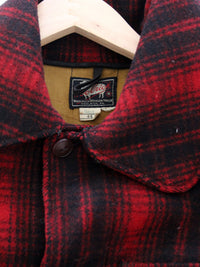 1940s Woolrich red and black plaid wool hunting jacket
