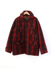 1940s Woolrich red and black plaid wool hunting jacket