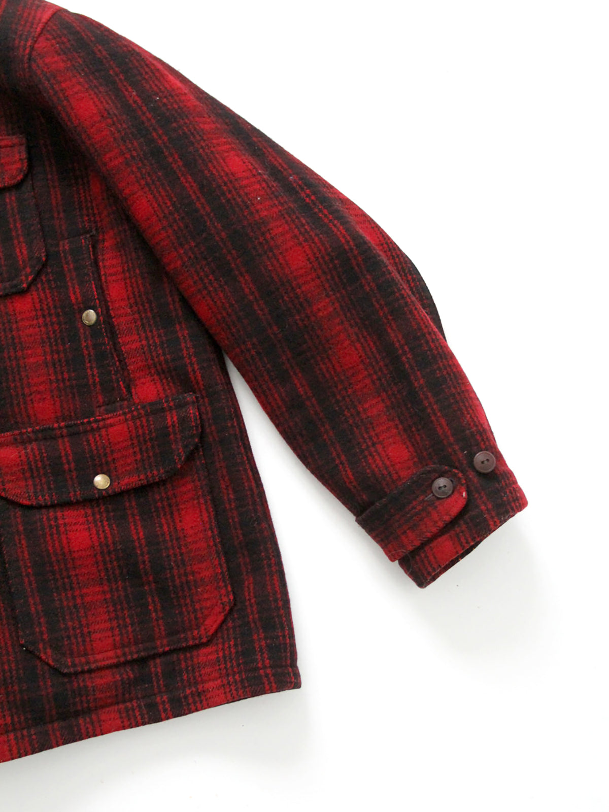 1940s Woolrich red and black plaid wool hunting jacket
