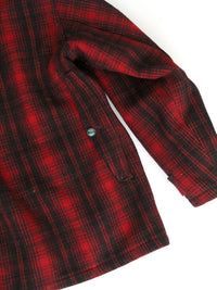 1940s Woolrich red and black plaid wool hunting jacket