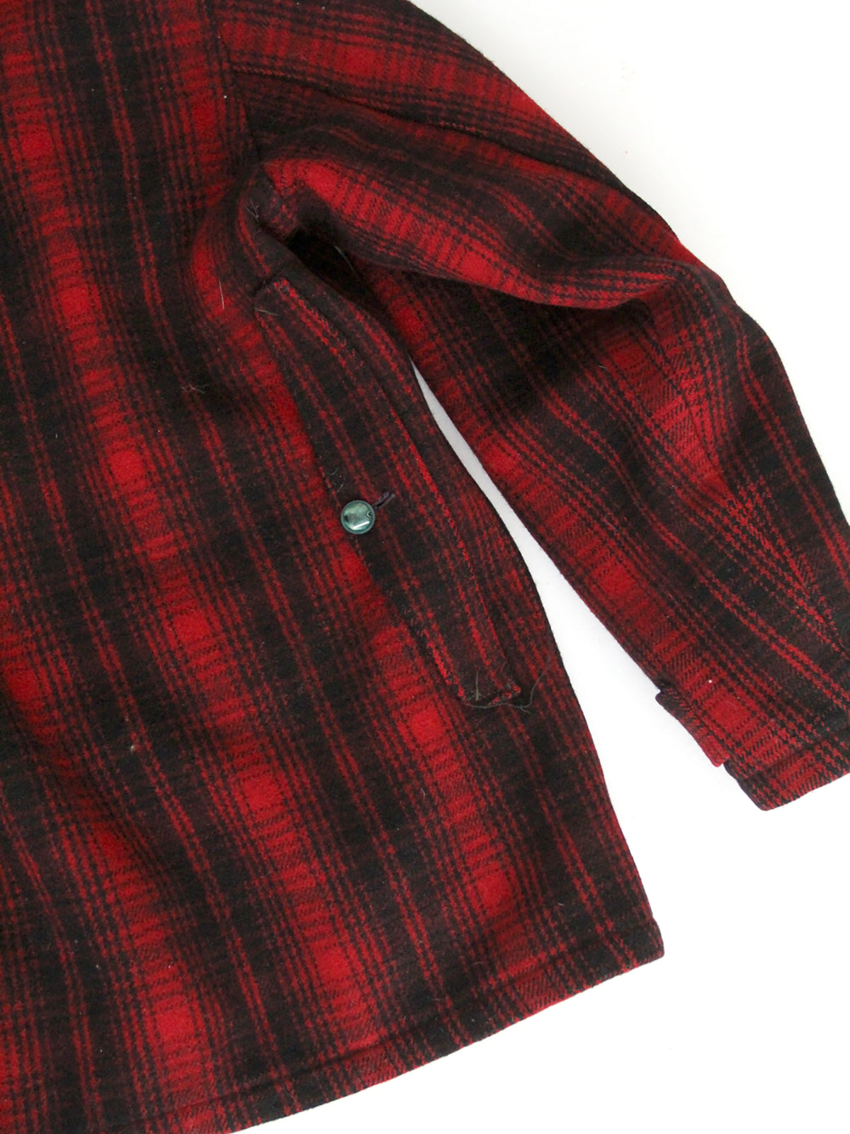 1940s Woolrich red and black plaid wool hunting jacket