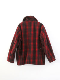 1940s Woolrich red and black plaid wool hunting jacket