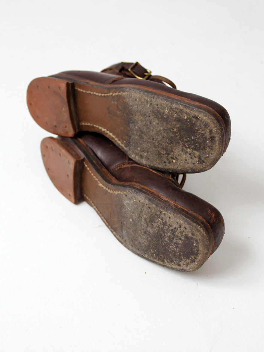 1930s leather ski boots | women's 9