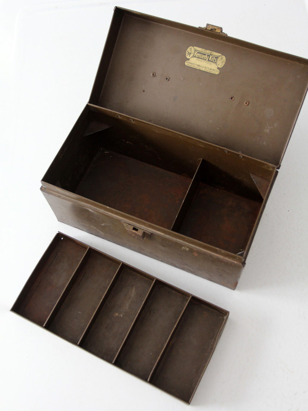 antique Kennedy Kits metal tool box