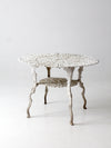 Victorian white cast iron garden table