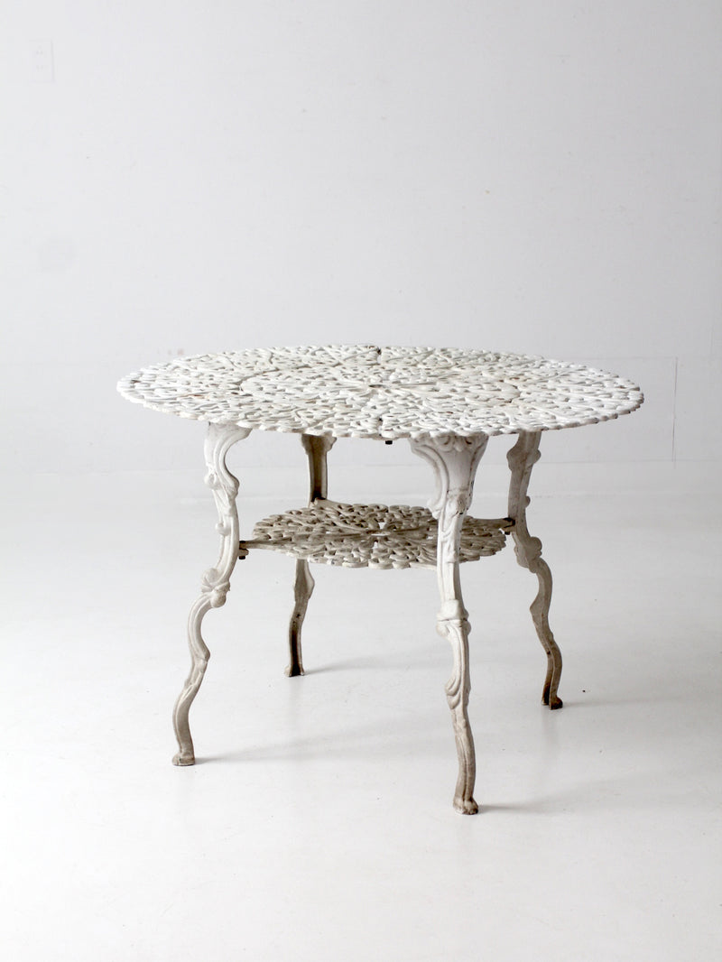 Victorian white cast iron garden table