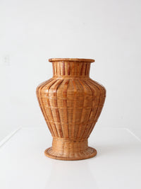 vintage wicker basket vase