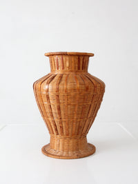 vintage wicker basket vase