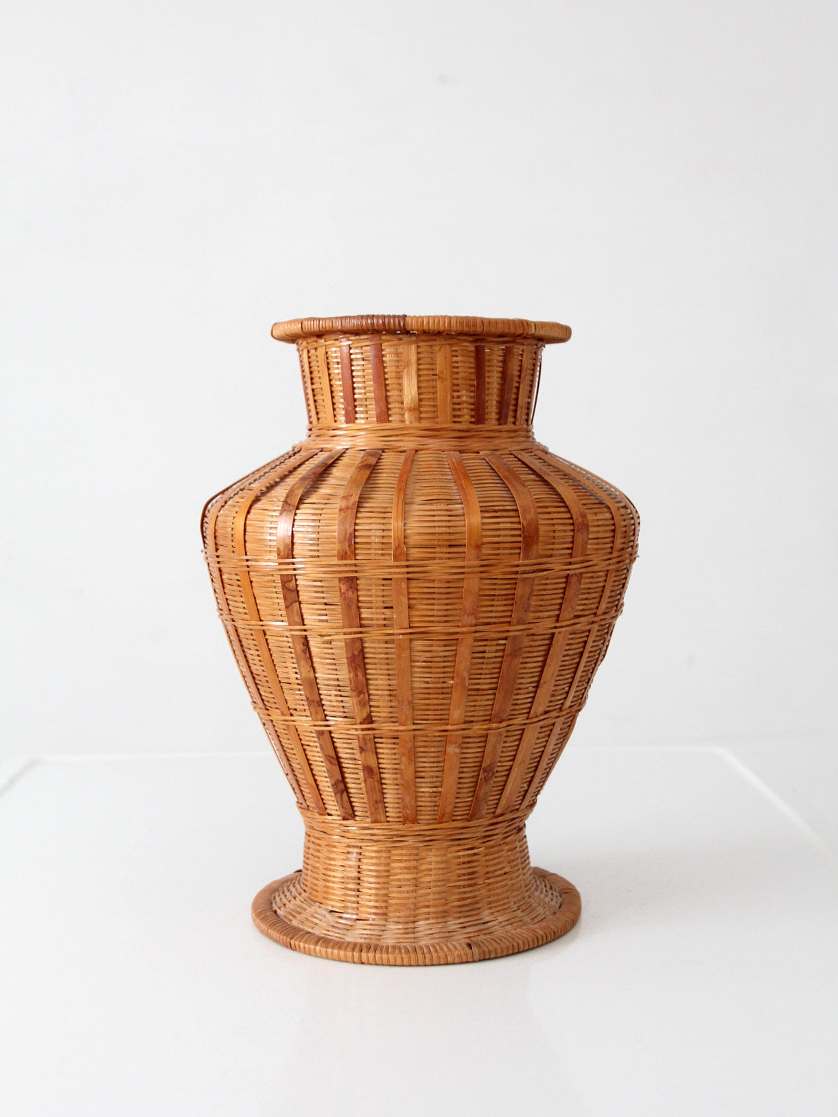 vintage wicker basket vase
