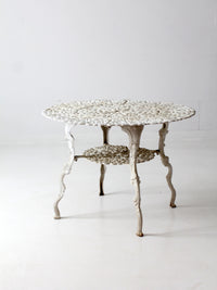 Victorian white cast iron garden table