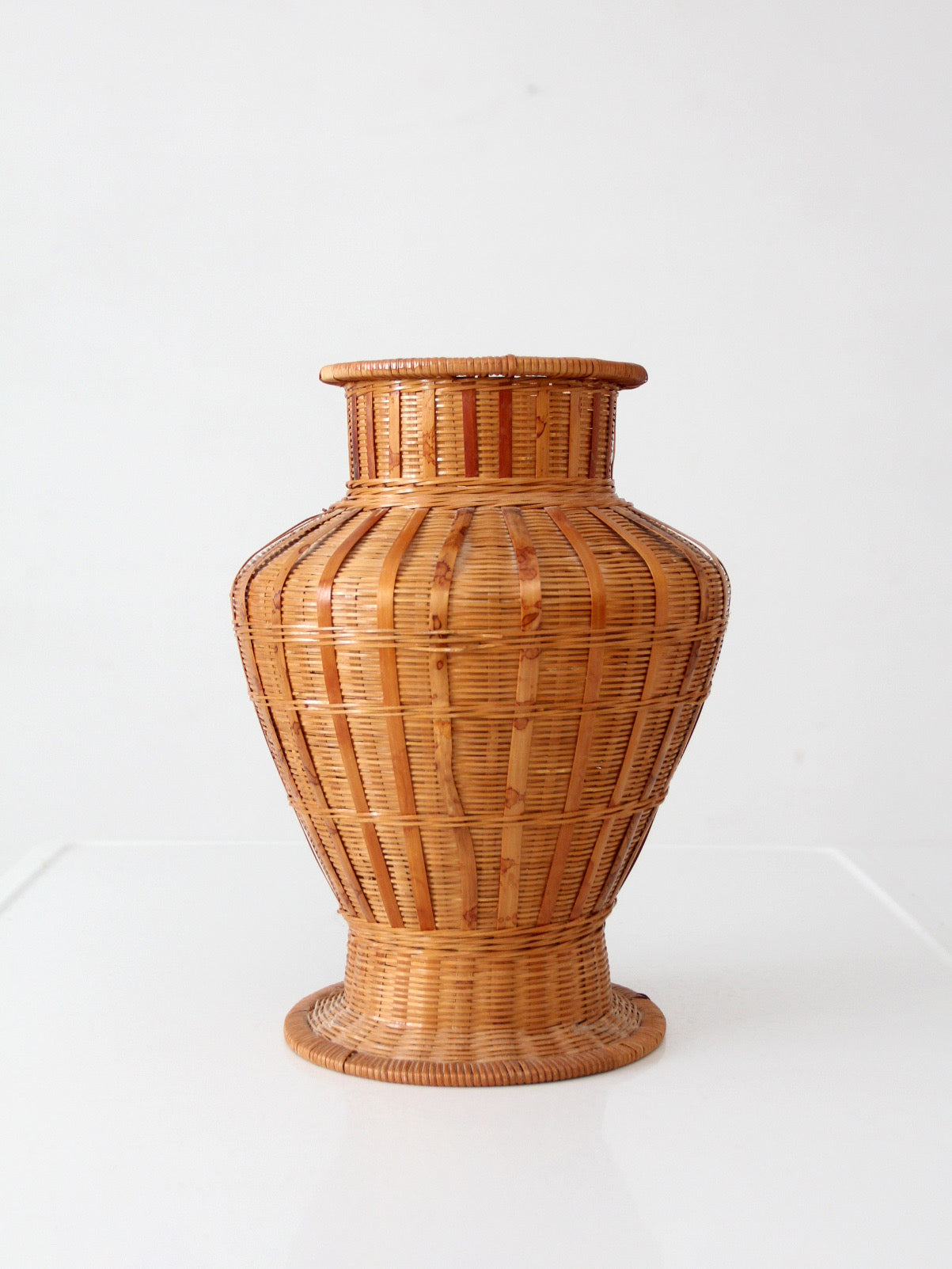 vintage wicker basket vase