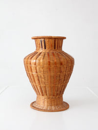 vintage wicker basket vase